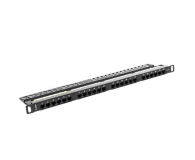 Lanberg Patchpanel 24p 19" 0,5U UTP 6 organizer (czarny) - 457362 - zdjęcie 2